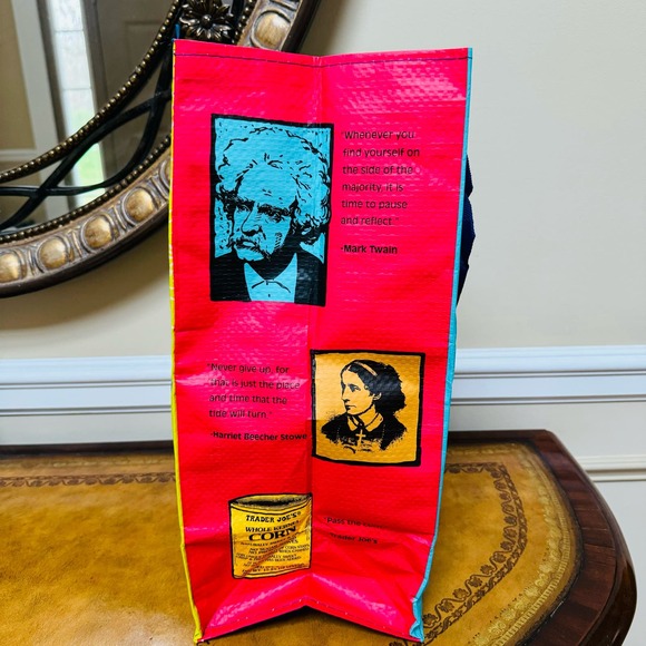 TRADER JOE'S Reusable Shopping Tote Bag Connecticut Anatomy of a Hamburger NEW - Picture 5 of 6